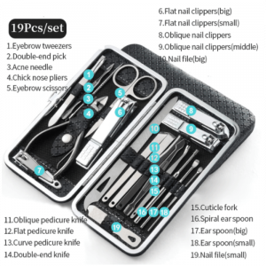 Manikyt pedicur set 19 deler
